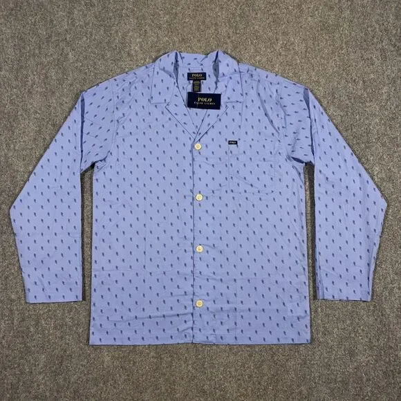 Polo Ralph Lauren All Over Print PRL Monogram Woven Pajama Shirt Adult Medium - Picture 2 of 16